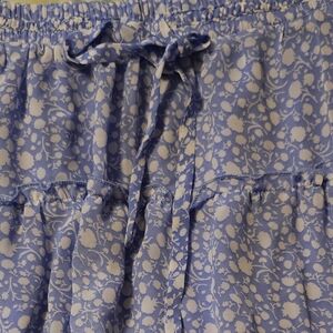 Sienna Sky Blue and White Floral Mini Skirt